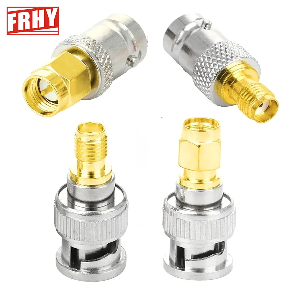 2PCS SMA Male to BNC Female + SMA Female to BNC Male RF Coaxial Adapter Connector for WiFi Antenna Radio Ham Walkie Talkie