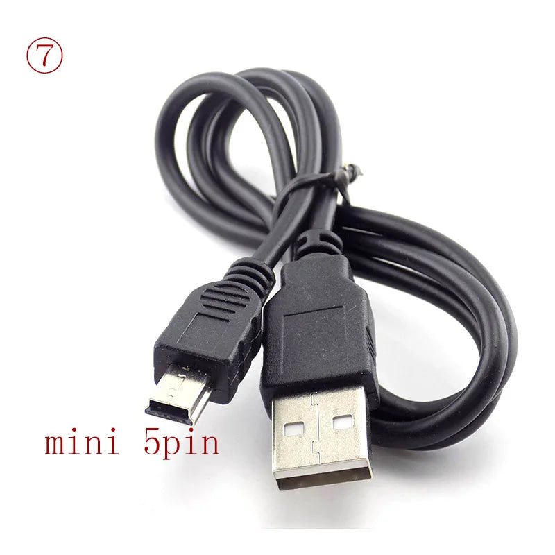 USB Type A Male to DC 5.5 2.1 2.5 2.0 3.5x1.35 4.0x1.7mm Mini 5pin Power Supply Plug Jack Extend Charging Cable Connector B4