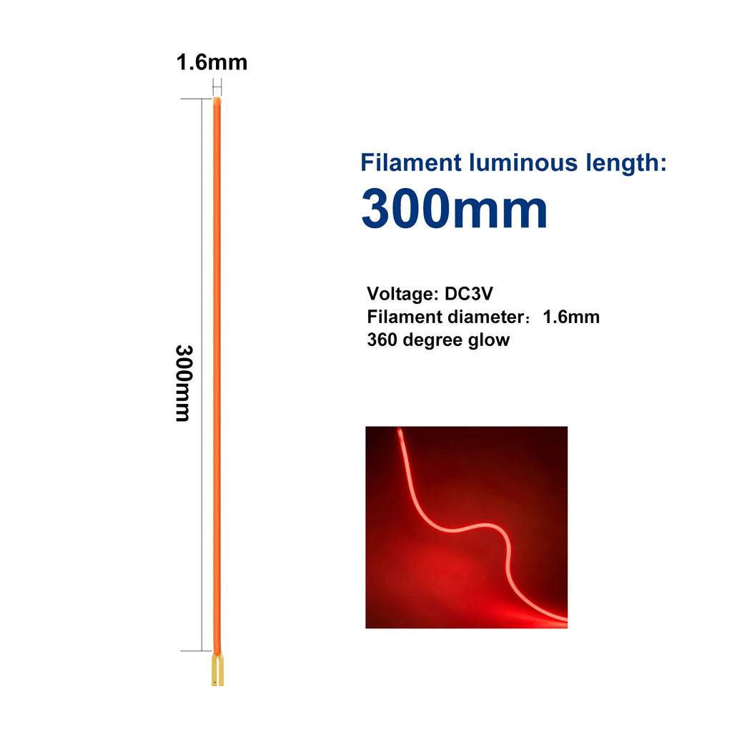DC 3V Edison Bulb Lamp Parts LED Filament Red/Blue/Green Flexible COB LED Diode 25MM 80mm 110MM 128MM 190MM 255MM 300MM