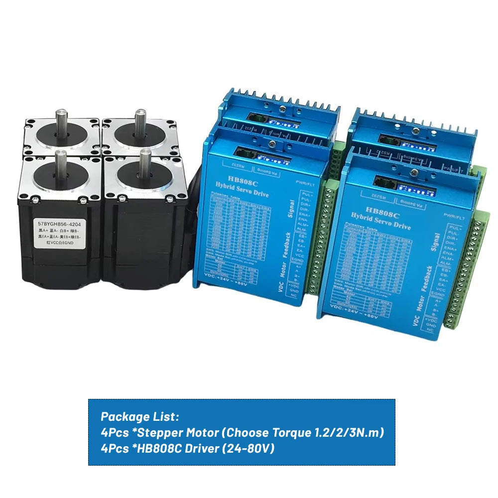 1/2/3/4/5 Axis Kit Nema23 Closed Loop Stepper Motor 1.2Nm/2Nm/3 Nm DC Hybird Servo With Encoder Motor Drive Kit  For CNC