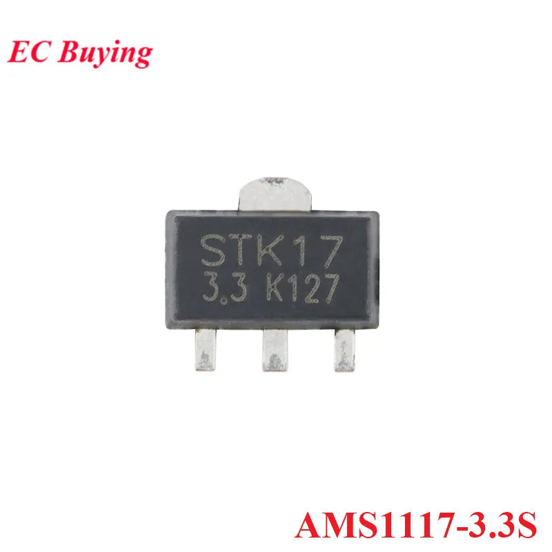 10pcs AMS1117 3.3V 5V 1A SOT-89 AMS1117-3.3S AMS1117-5.0S SOT89 Low Dropout Linear Voltage Regulator LDO IC Chip