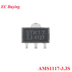 10pcs AMS1117 3.3V 5V 1A SOT-89 AMS1117-3.3S AMS1117-5.0S SOT89 Low Dropout Linear Voltage Regulator LDO IC Chip