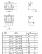 PH2.0mm Connector 2.0mm Pitch 2p3p4p5p6p7p8p 10p 11p12p 13p 15p 16pin Housing Straight/ Curved Pin Header Terminal JST PH2.0mm