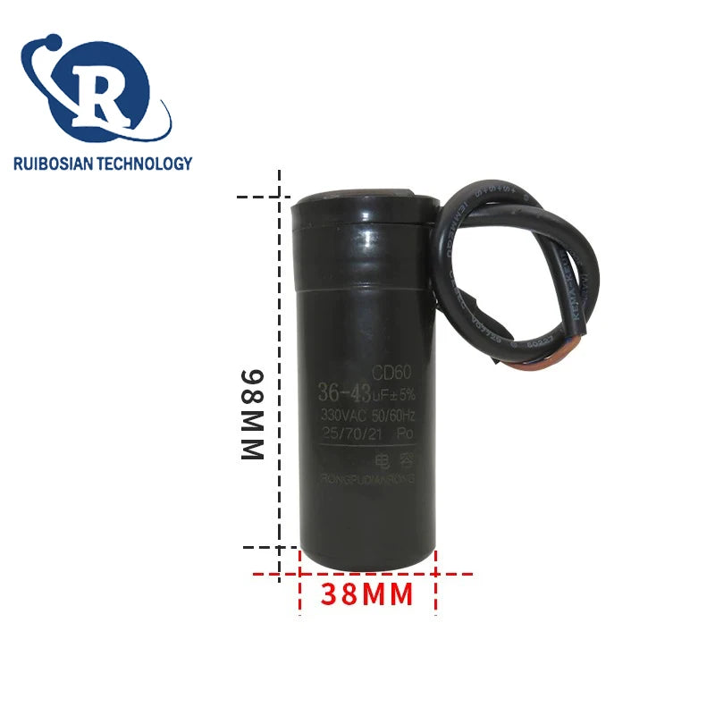 CD60 refrigerator freezer compressor starting capacitor 330V 47UF 64UF 75UF 80UF  53-64UF 72-88UF 108-130UF 145-175UF 161-193UF
