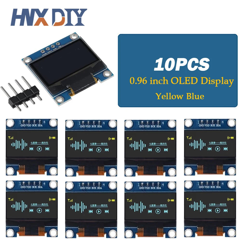 1-10pcs 0.96 inch IIC Serial White/Blue/Yellow Blue OLED Display Module 128X64 I2C SSD1306 12864 LCD Screen Board for Arduino