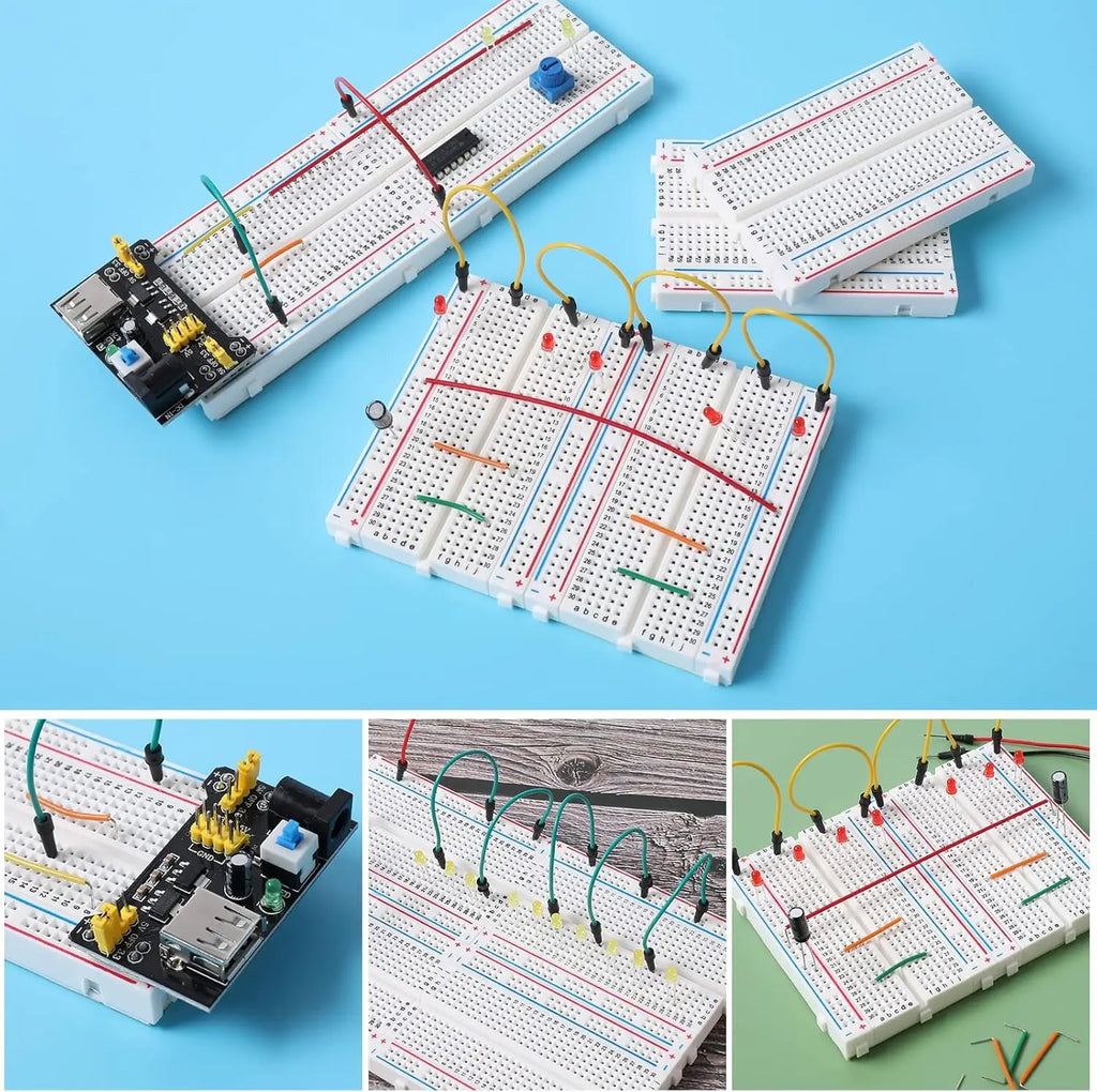 170 / 400 / 830 Tie Points Solderless Breadboard MB-102 BB-801 SYB-170 Prototype Universal PCB Jumper Dupont Test Bread Board
