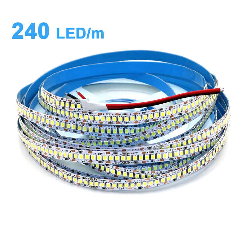 240LEDs/m LED Strip 2835 DC12V 24V Home Light Strip 5M 1200LEDs High Light Red Green Blue Flexible And Cuttable Soft Lamp Bar