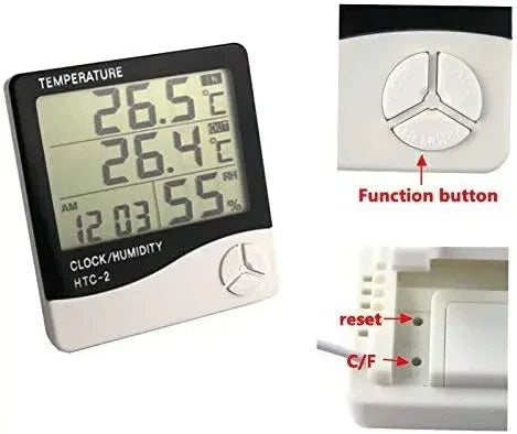 Indoor LCD Digital Thermometer Hygrometer - Electronic Temperature & Humidity Meter Sensor Gauge Weather Station for Home