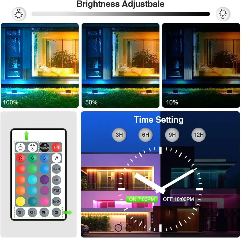 Outdoor Led Rgb Reflector Spotlight Projector 220V Ip66 Waterproof 10W 30W 50W 100W Rgb Led Floodlight Rgb Outdoor Lights Lamps