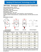NJXSE OPCT35AGL Clamp Current Transformer 100A 200A 300A 400A 500A 600A / 1V 333mV 40mA 50mA Split Core CT with 3.5mm Jack