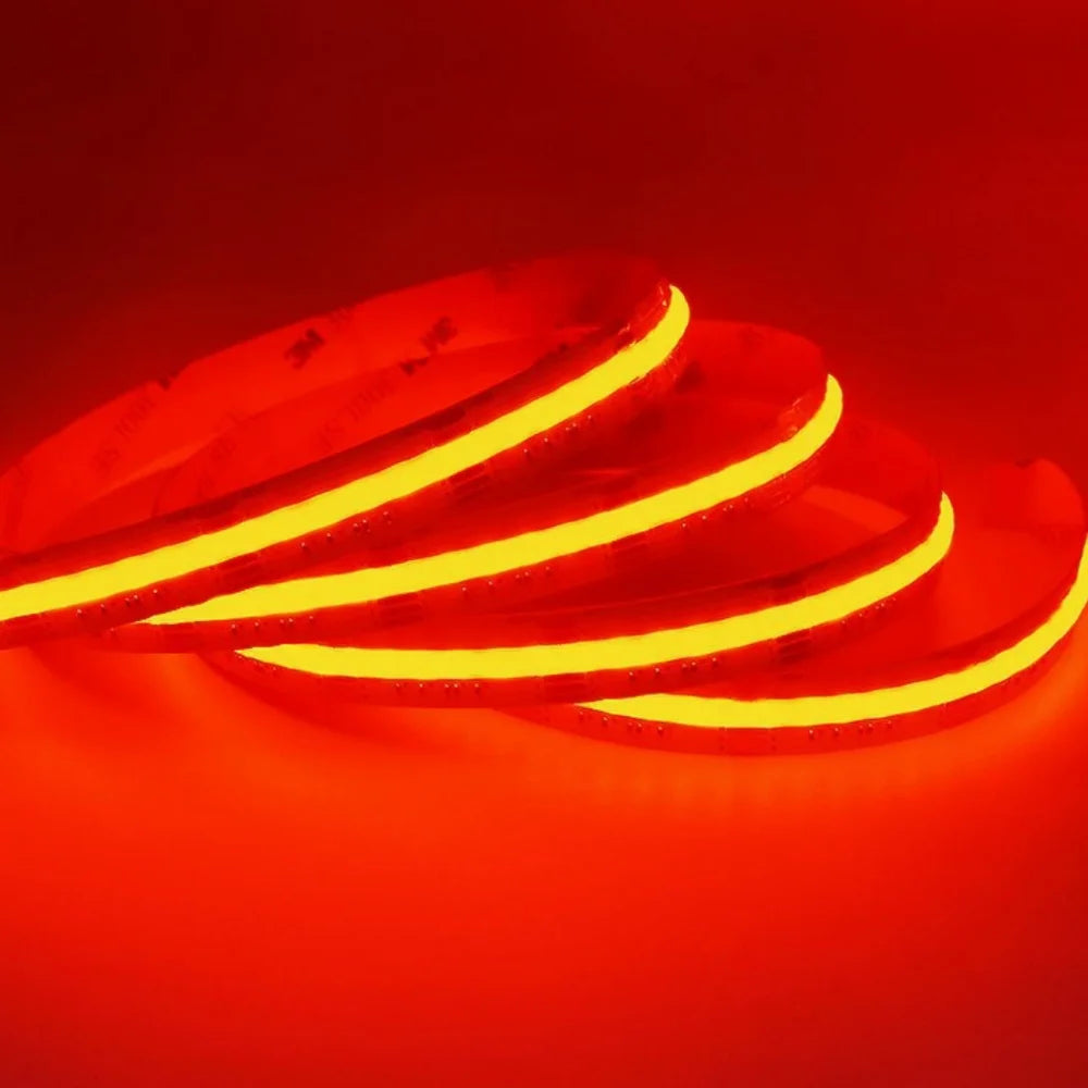 COB LED Strip Light High Density Linear Lighting 480/528Leds/m Flexible Tape Warm Natural White Red Blue Green Decor DC12/24V