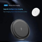 15W Ultra Thin Wireless Charger, Fast Qi Charging Pad with Compact 6cm Size, Lightweight Portable Design for Desk Bedroom Trave