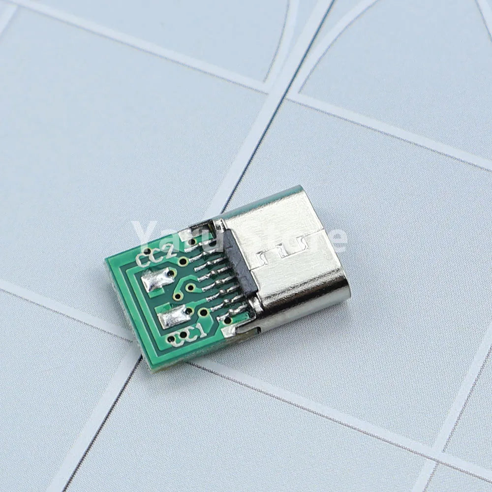 USB 3.1 Type-C Jack Connector 16Pin Female Socket Receptacle USB-C Adapter to Solder Cable 6 Solder Joints with CC1 CC2 5.1K