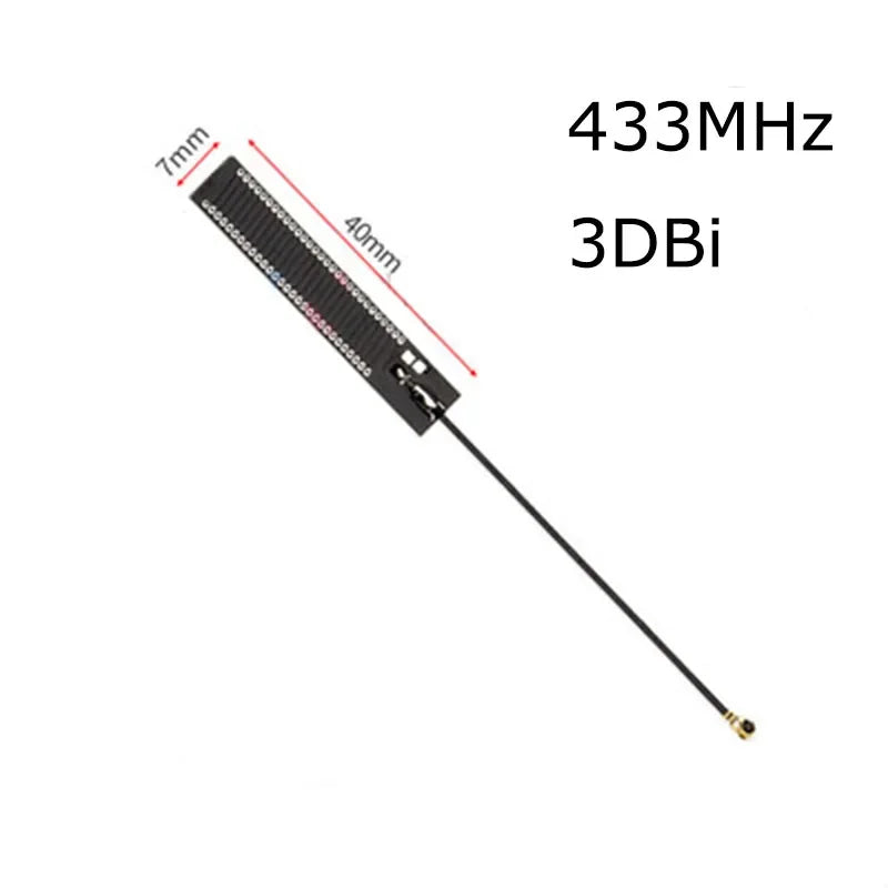 1pcs 433MHz Internal Antenna Lora Singal Amplifier Built-in Spring FPC PCB Patch Antenna 8dbi Booster for Wireless Data Module