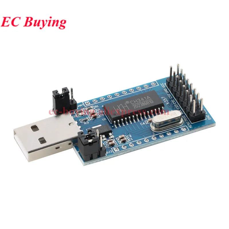 CH341A Programmer USB to SPI I2C IIC UART TTL ISP Serial Adapter Module EPP/MEM Converter Brush Debugging RS232 RS485 CH341T