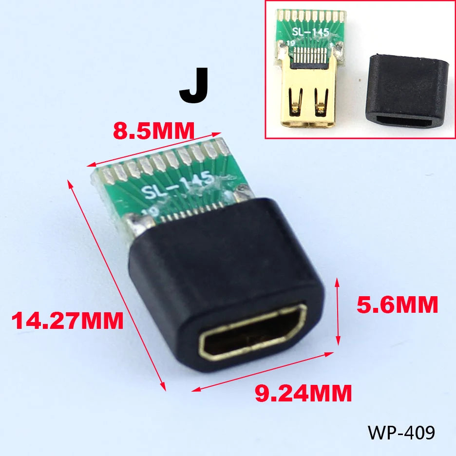 1pcs A-M HDMI Male To Female Test Board MINI Connector with Board PCB 2.54mm Pitch 19/20pin DP HD A Female To Male Adapter Board