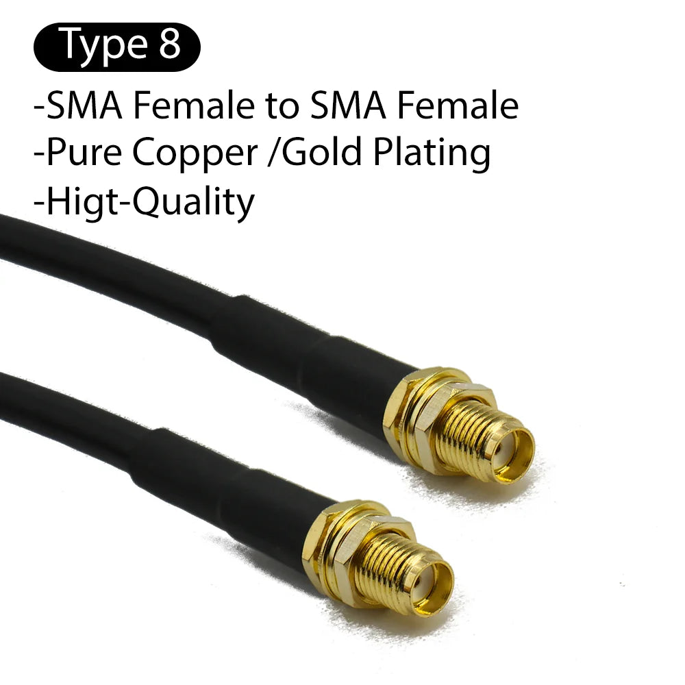 RG58 SMA Male to SMA Female 50ohm Coaxial Cable Low Loss RF Coax Assembly WiFi Antenna Extension Cable Connector Adapter Pigtail