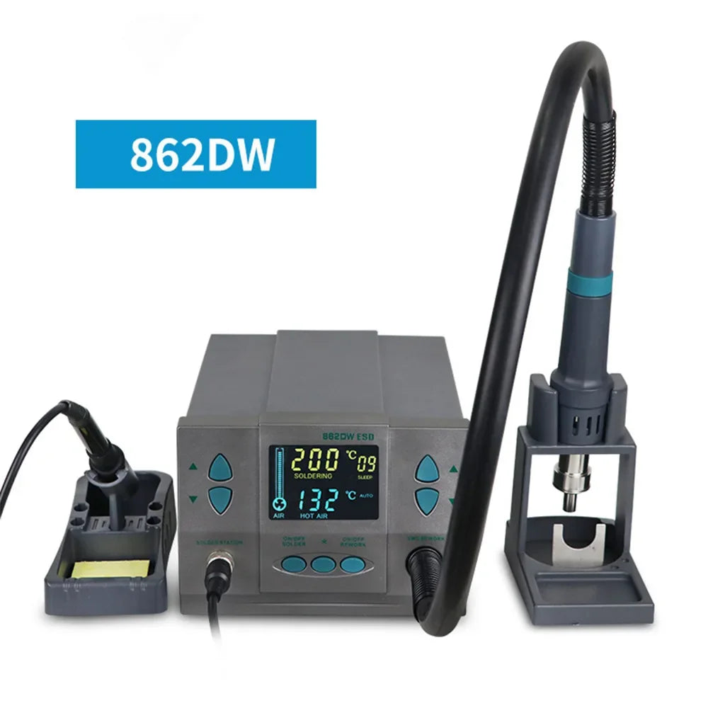 861DW Original 1000W 220/110V heat gun lead free hot air soldering station microcomputer temperature Rework Station+7nozzle
