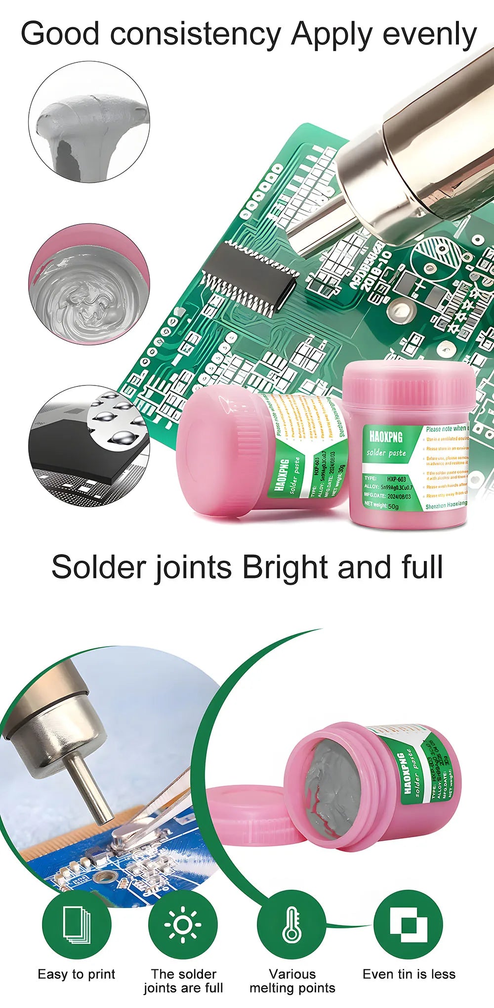 Solder Paste Flux For Soldering Sn99ag0.3cu0.7  Smd Repair Tin Paste 217℃ Tin Paste Set Welding Fluxes High Quality Flux