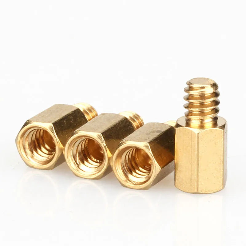 20Pcs 6#-32 Hex Brass Standoff Spacer Pillars, 6mm/6.5mm + 4mm Hex Spacers for PC Motherboard Case Mounting Hardware