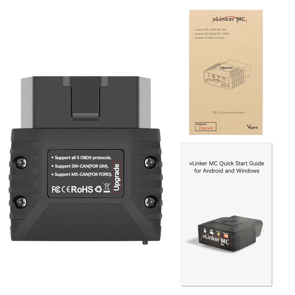 Vgate VLinker MC/MC+ Bluetooth 3.0/4.0 OBD2 Scanner ELM327 Compatible for BimmerCode FORScan for IOS/Android Car Diagnostic Tool