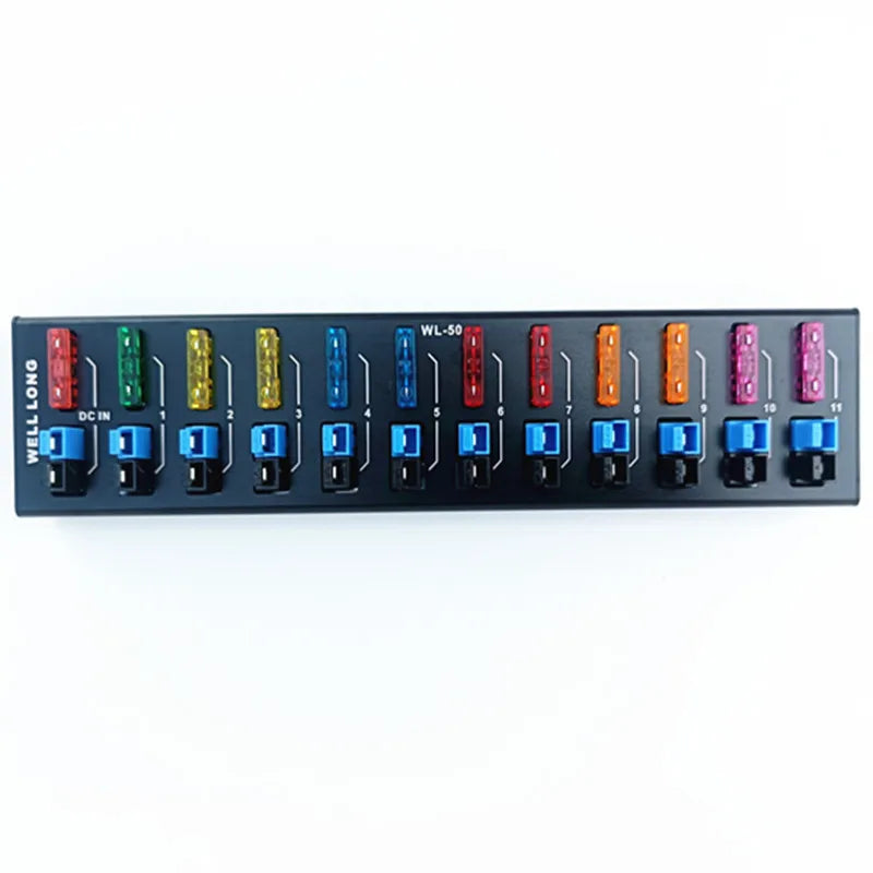 WELL LONG WL-50B  12-Port Anderson Connector Power Splitter Strip  Fixing Fuse Distributor DC 36V 45A.