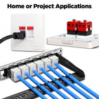 AMPCOM CAT6A CAT6 Tool Less Keystone Jack,  RJ45 UTP Keystone Module Adapter No Punch-Down Tool Couplers Modular Connector