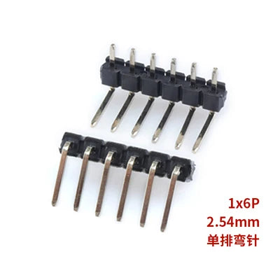 10pcs 2.54 mm Pitch 1x 40 Pin Right Angle Single Row Pin Header Male 90 Degrees Needle Connector 3P/4P/6P/8P/10P/15P/40P 1*40