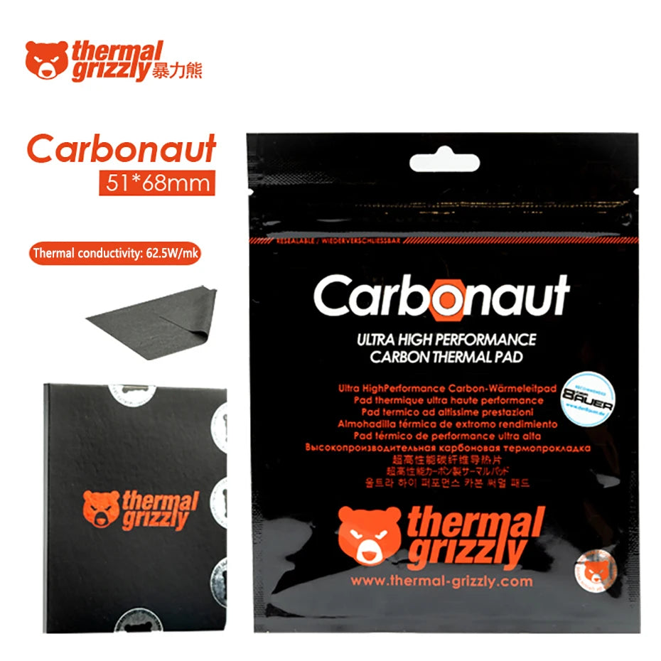Thermal Grizzly Carbonaut Thermal Pad 62.5W/mk Reusable High Thermal Conductivity CPU/GPU Motherboard Heat Silicone Pad