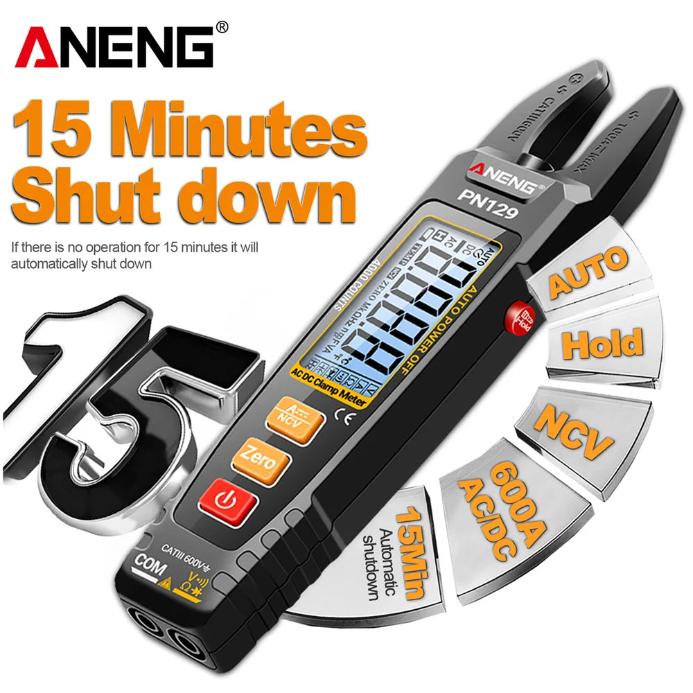 ANENG PN129 Mini Clamp on Ammeter 4000 Count Backlight Display Automatic Shutdown Data Maintenance Portable Electrician Specific