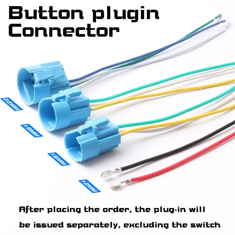 12/16/19/22MM Metal Button Switch No Lights Oxidized Black Momentary Reset Latching With Connector 12V 24V 220V