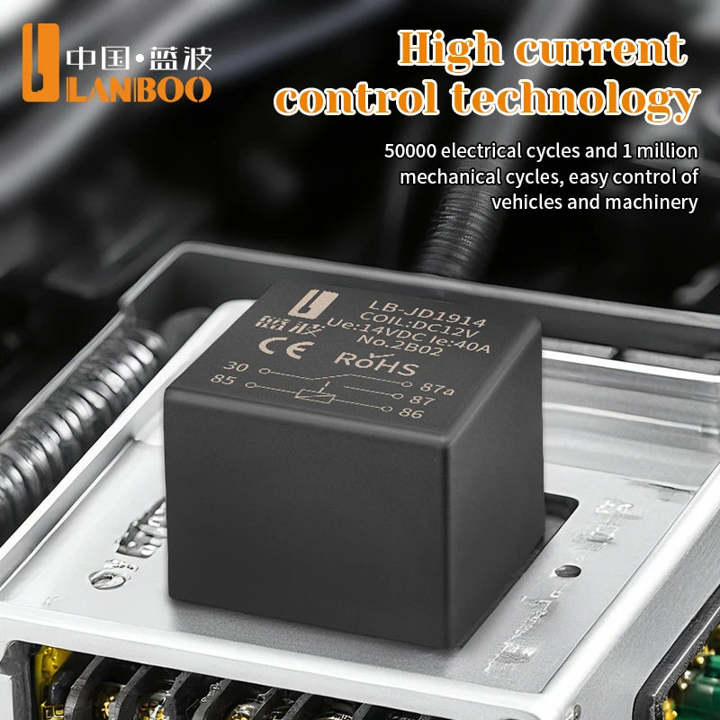 LANBOO 40A High Power Automotive Relay Car Control Relay for 12V/24V Vehicles for Automotive Use