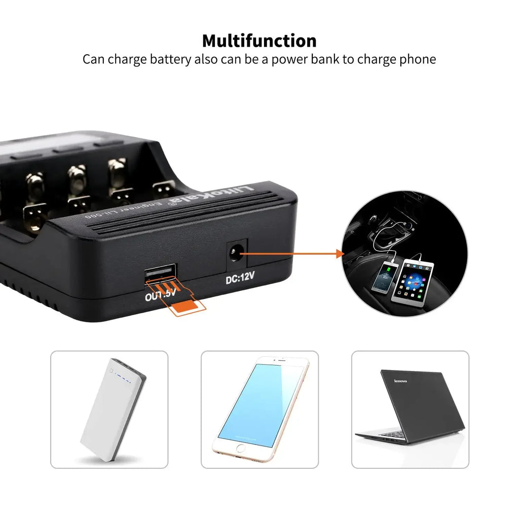 LiitoKala LII-500 Smart Universal LCD Battery Charger for Li-ion Ni Mh AA AAA 10440 14500 16340 17335 17500 18490 17670 18650