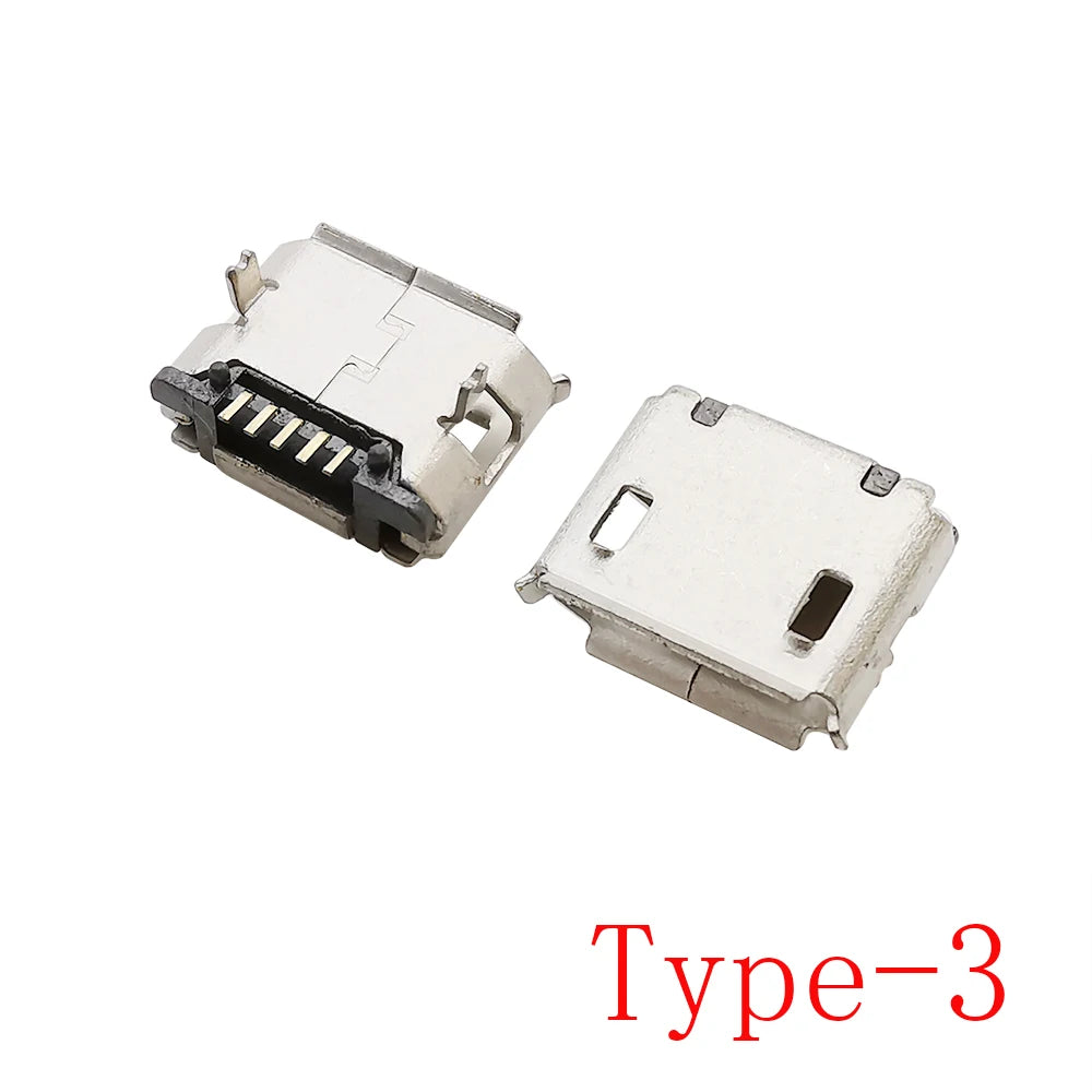 Micro-B USB 5 PIN Female Port Jack SMD DIP Socket Plug For Tail Charging Mobile Phone Connectors MicroUSB DIY Repair Adapter