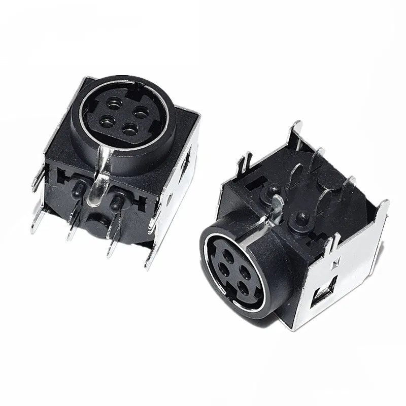 10/5pcs DIN3 DIN4 Audio Video Connector S-video PCB Mount 3P 4Pin Din Socket Metal Case DIN-422 AV Connector
