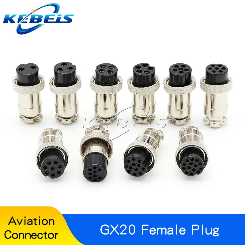 1set GX20 aviation plug and socket connector GX20-2/3/4/5/6/7/8/9/10/12 core connector connector 20mm
