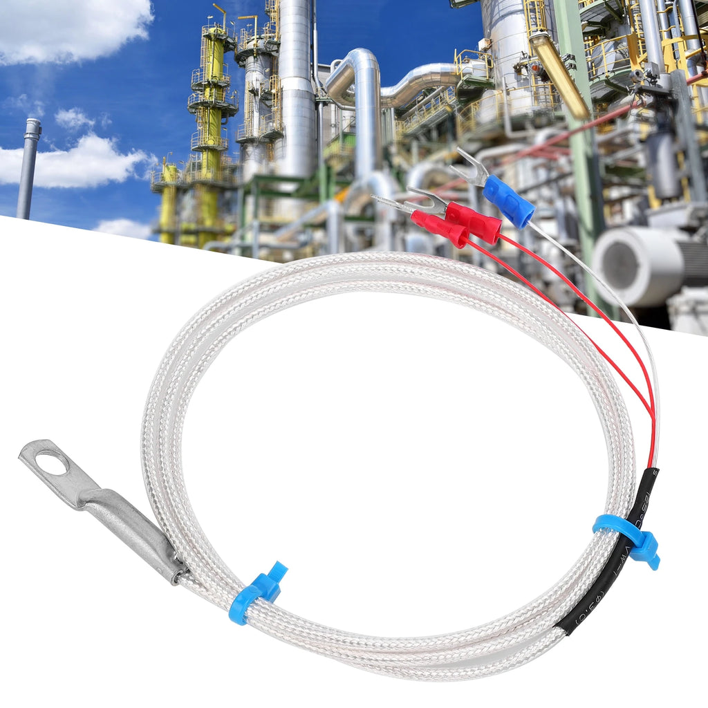 Temperature Sensor Probe PT100 Thermistor Temperature Measuring Probe Round Hole Patch Type Temperature Measuring Probe
