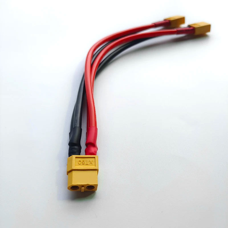 XT60 Parallel Battery Connector 1 Male to 3 Female Cable Dual Extension Y Splitter Silicone Wire for Increase Battery Capacity