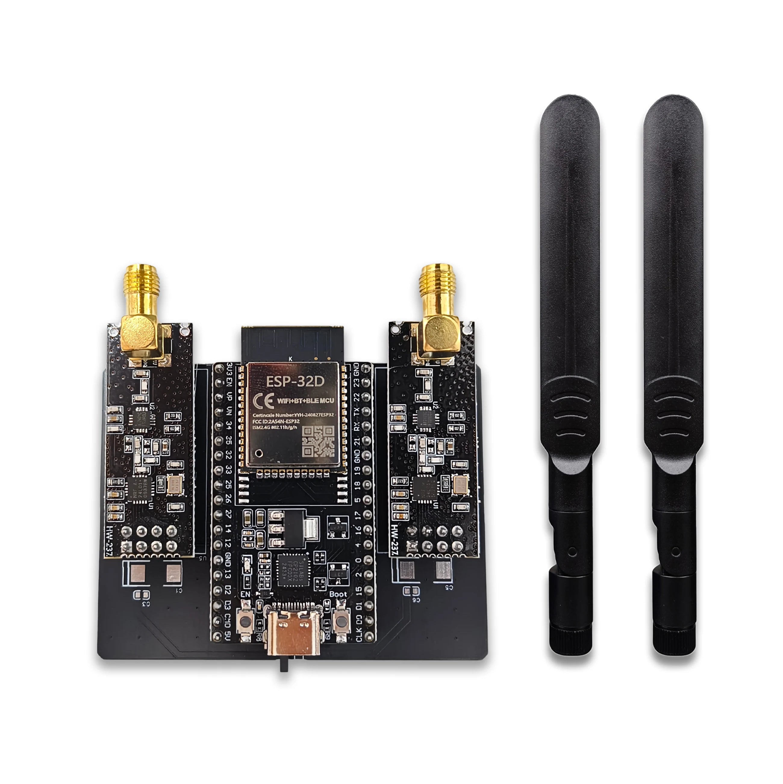 New ESP32 Development DevKitC + NRF24L01 PA LNA 2.4GHz Module Supports Bluetooth And Equipped With High-Gain Antennas for IoT