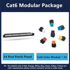 24 Port 19 inch RJ45 Patch Panel Frame Ethernet Rack Keystone Jack Coupler Cat5e Cat6 Cat6A Cat7 Network Cabinet Cable Internet