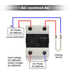 10A SSR 25A Solid State Relay 40A Output 3-32VDC 24-480VAC 220V Single Phase DC TO AC 40A Relay SSR HeatSink SSR 40DA
