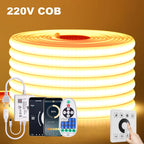 Dimmable COB LED Neon Light Strip Remote Power Kit Wifi Bluetooth Wall Touch 220V 23key Controller 288LEDs/m IP65 Flexible Lamp