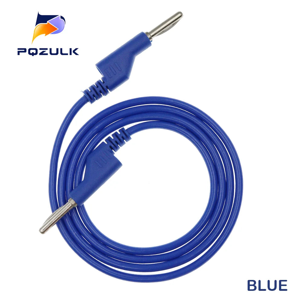 5PCS Double Ended Stackable 4MM Banana Plug Male Jack high Voltage Silicone Wire Multimeter Test Cable Lead Cord 1M Banana Jack