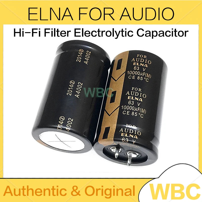 2Pcs/Lot ELNA FOR AUDIO Series  35V 50V 63V 80V 100V 6800UF 4700UF 8200UF 10000UF Hi-Fi Filter Electrolytic Capacitor Original