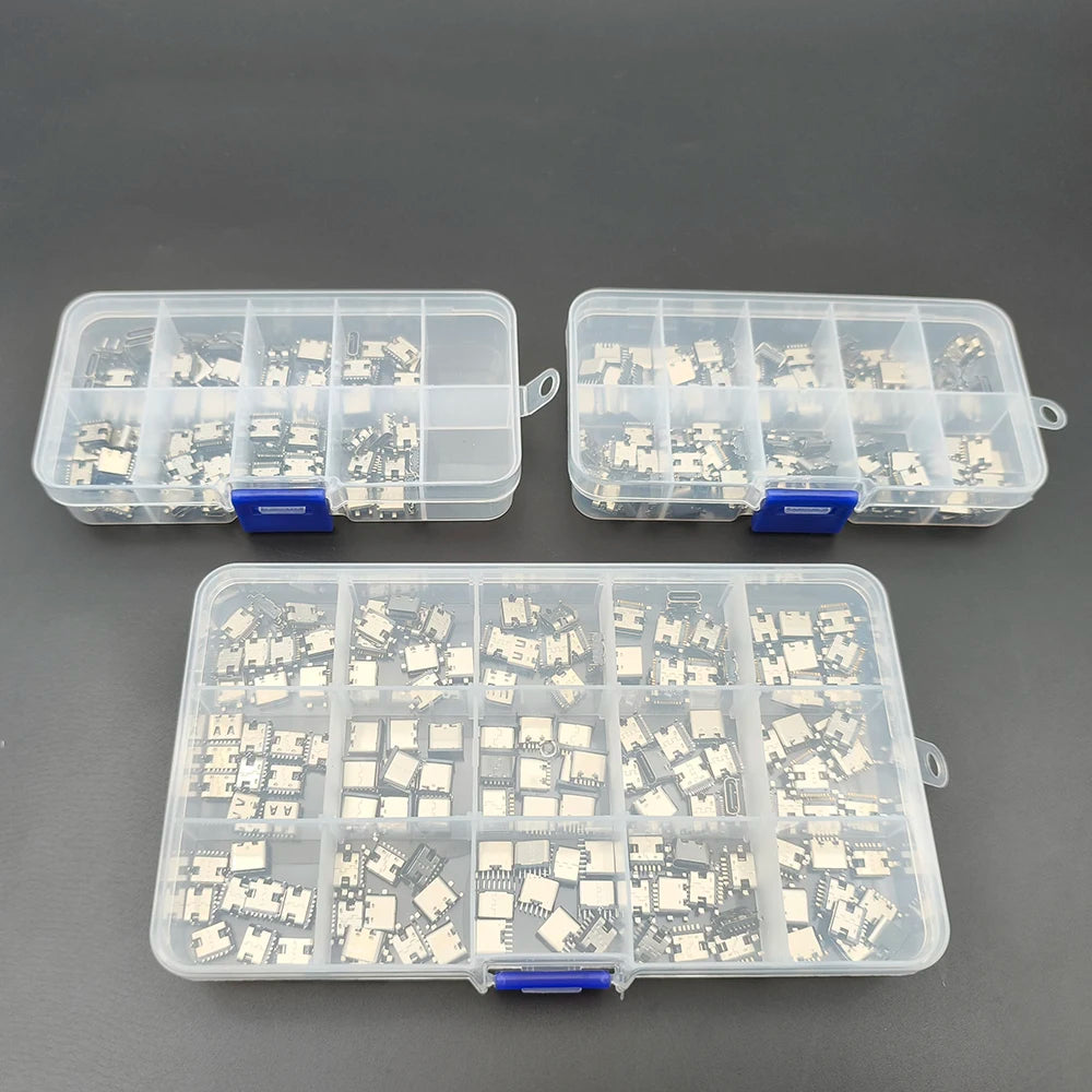 80/100/150Pcs/Box Type-C USB Connector Charging Port 2/6/16Pin SMD SMT PCB USB-C Socket For Phone and Digital Product Repair Kit