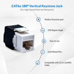ZoeRax RJ45 Cat8 Cat7 Cat6A Shielded Keystone Jacks, RJ45 STP Tool-Less Type Zinc Alloy Module Shielded Keystone Jack Adapter