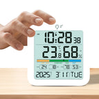 Thermometer Sensor with Backlit LCD Digital Magnetic Clock Easy To Read Home Weather Station for Humidity Gauge Meter Sensor