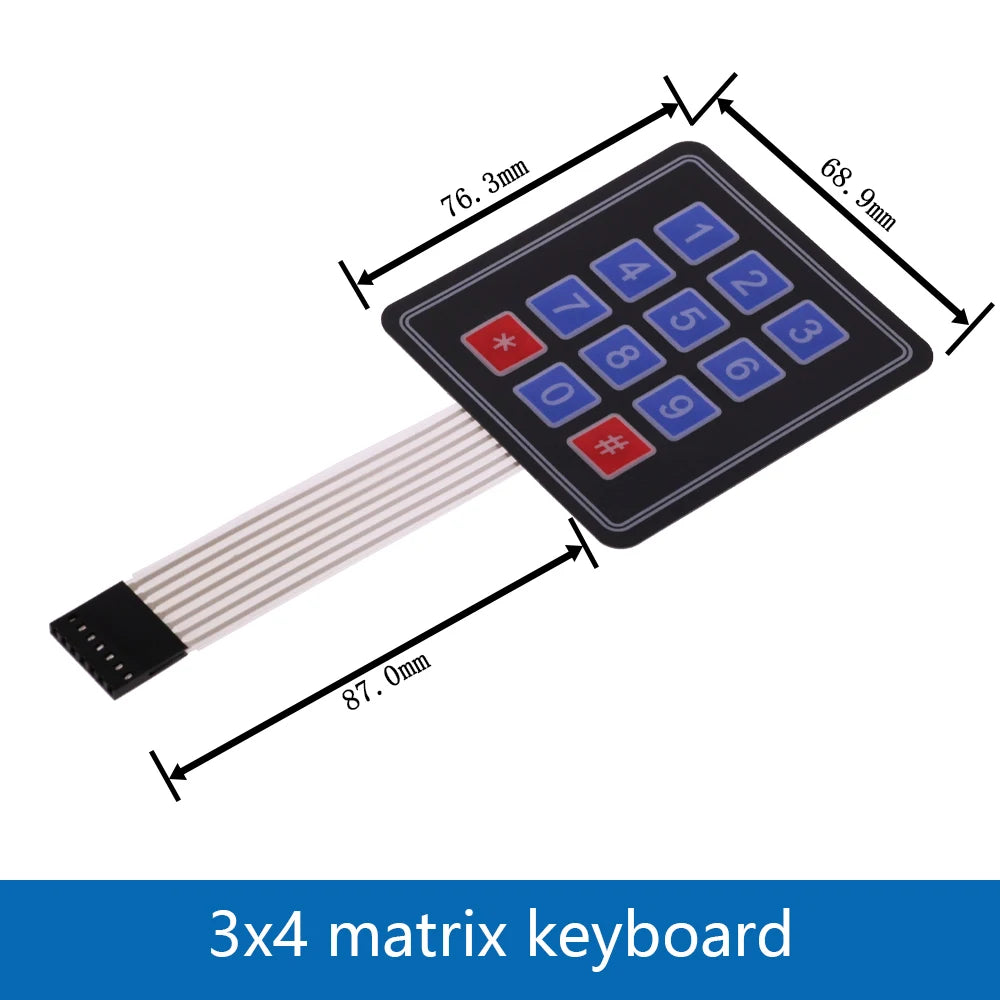1 2 3 4 5 6 7 8 Key Button Membrane Switch Matrix Array Keyboard Keypad Control Panel Pad DIY Kit For Arduino Smart Car