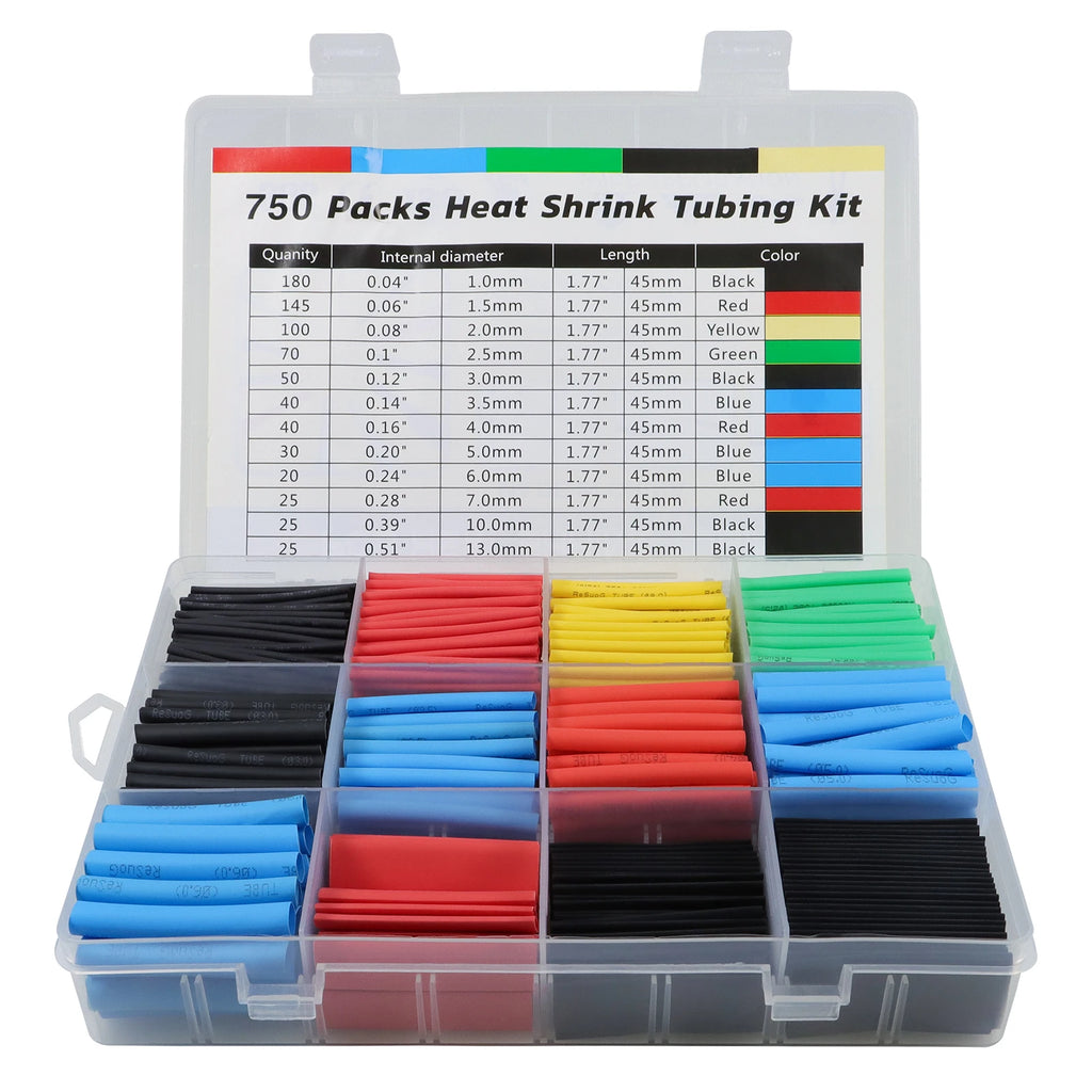 WeluvFit 2:1 Heat Shrink Tubing 164-750P Eventronic Cable Wrapping Electrical Insulation Heat Shrink Wrapping Kit DIY Cable Kit