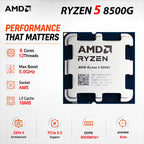 8500G AMD Ryzen 5 R5 8500G CPU Series 6-Core 3.8 GHz Socket AM5 65W AMD Radeon 760M Processor - 100-000000931 New but no fan